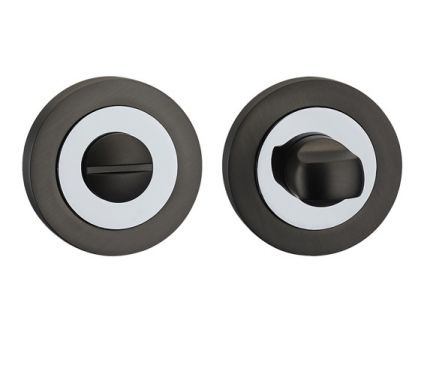 Click Here To Enlarge This Photo Of FGWCTT-GMG - Fortessa Gotham Round Bathroom Turn & Release &lpar;Gun Metal Grey&sol;Polished Chrome&rpar;