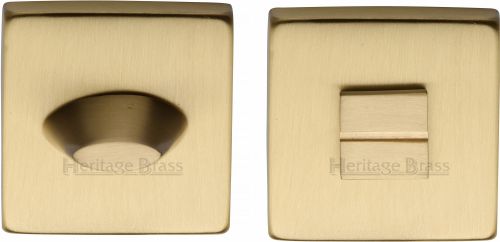 Click Here To Enlarge This Photo Of SQ4043-SB Heritage Brass Square Thumbturn & Emergency Release Satin Brass Finish