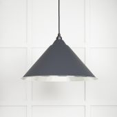 45433SL From The Anvil Hammered Nickel Hockley Pendant in Slate Hammered Nickel