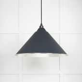 45433SO From The Anvil Hammered Nickel Hockley Pendant in Soot Hammered Nickel