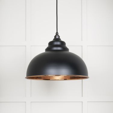 Click Here To Enlarge This Photo Of 49501SEB From The Anvil Smooth Copper Harborne Pendant in Elan Black Smooth Copper