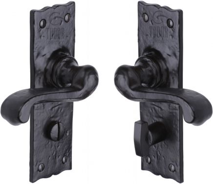 Click Here To Enlarge This Photo Of TC120 M&period;Marcus The Tudor Collection Door Handle For Bathroom Shropshire Design Black Iron