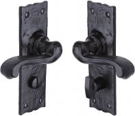 TC120 M&period;Marcus The Tudor Collection Door Handle For Bathroom Shropshire Design Black Iron