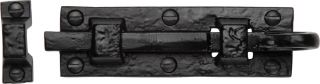 TC158 102 M&period;Marcus The Tudor Collection Door Bolt Straight 4" Black Iron