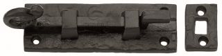 TC159 102 M&period;Marcus The Tudor Collection Door Bolt Necked 4" Black Iron