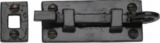 TC159 76 M&period;Marcus The Tudor Collection Door Bolt Necked 3" Black Iron