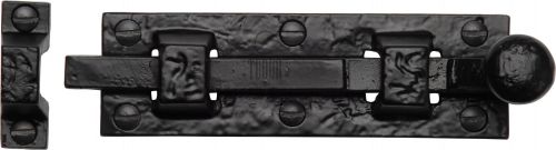 Click Here To Enlarge This Photo Of TC168 102 M&period;Marcus The Tudor Collection Door Bolt Straight 4" Black Iron