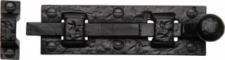 TC168 102 M&period;Marcus The Tudor Collection Door Bolt Straight 4" Black Iron