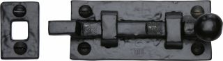 TC169 76 M&period;Marcus The Tudor Collection Door Bolt Necked 3" Black Iron
