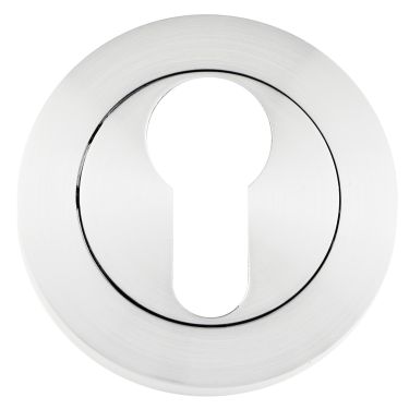 Click Here To Enlarge This Photo Of Eclipse 62363 Satin Chrome Euro Profile Escutcheon &lpar;Freestyle Range&rpar;