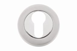 Eclipse 62563 Polished&sol;Satin Chrome Euro Profile Escutcheon &lpar;Freestyle Range&rpar;
