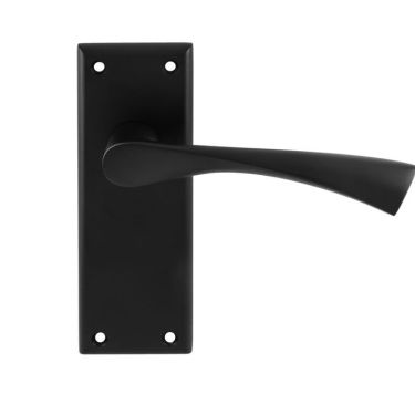 Click Here To Enlarge This Photo Of SZR022MB - Carlisle Brass Serozzetta 'Venti' Lever on Latch Backplate - Matt Black