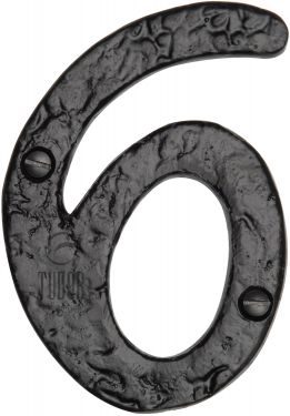 Click Here To Enlarge This Photo Of TC355 6 M&period;Marcus The Tudor Collection Numeral 6 - 4" Black Iron