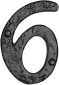 TC355 6 M&period;Marcus The Tudor Collection Numeral 6 - 4" Black Iron