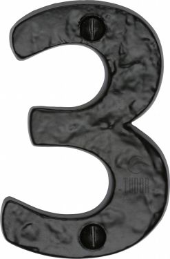 Click Here To Enlarge This Photo Of TC356 3 M&period;Marcus The Tudor Collection Numeral 3 - 3" Black Iron