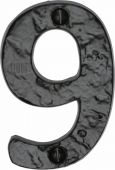 TC356 9 M&period;Marcus The Tudor Collection Numeral 9 - 3" Black Iron