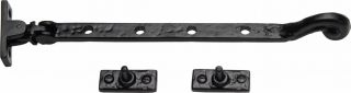 TC380 254 M&period;Marcus The Tudor Collection Casement Window Stay 10" Black Iron
