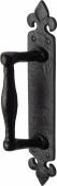 TC386 M&period;Marcus The Tudor Collection Door Pull Handle on Plate Offset Black Iron