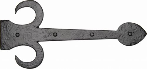 Click Here To Enlarge This Photo Of TC412 305 M&period;Marcus The Tudor Collection Dummy Strap Hinge Fleur De Lys Design 12" Black Iron