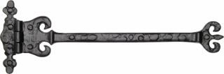 TC415 M&period;Marcus The Tudor Collection Ornate Coronate Hinge Black Iron
