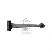 TC450 381 M&period;Marcus The Tudor Collection Strap Hinge 15" Black Iron