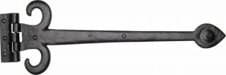 TC460 457 M&period;Marcus The Tudor Collection Fleur De Lys Hinge 18" Black Iron