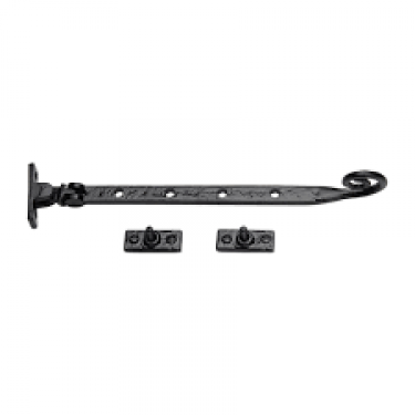 Click Here To Enlarge This Photo Of TC480 305 M&period;Marcus The Tudor Collection Casement Window Stay Monkey Tail Pattern 12" Black Iron