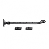 TC480 305 M&period;Marcus The Tudor Collection Casement Window Stay Monkey Tail Pattern 12" Black Iron