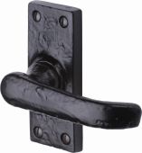 TC513 M&period;Marcus The Tudor Collection Door Handle Lever Latch Windsor Design Black Iron