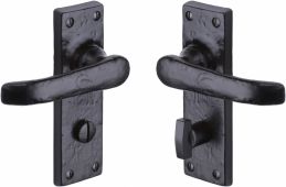 TC530 M&period;Marcus The Tudor Collection Door Handle For Bathroom Windsor Design Black Iron