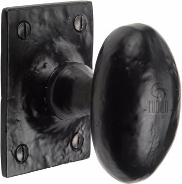 Click Here To Enlarge This Photo Of TC550 M&period;Marcus The Tudor Collection Mortice Knob on Rose Oval Design Black Iron
