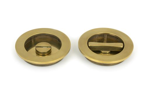 Click Here To Enlarge This Photo Of 48325 From the Anvil Aged Brass 75mm Art Deco Round Pull - Privacy Set