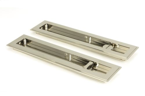 Click Here To Enlarge This Photo Of 50157 From the Anvil Polished Nickel 250mm Art Deco Rectangular Pull -Privacy Set