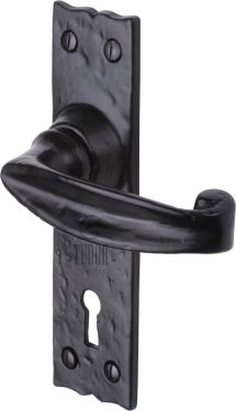 Click Here To Enlarge This Photo Of TC600 M&period;Marcus The Tudor Collection Door Handle Lever Lock Wellington Design Black Iron