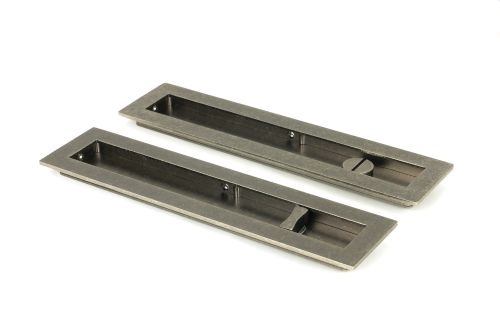 Click Here To Enlarge This Photo Of 50177 From the Anvil Pewter 250mm Plain Rectangular Pull - Privacy Set
