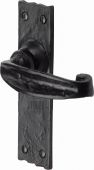 TC610 M&period;Marcus The Tudor Collection Door Handle Lever Latch Wellington Design Black Iron