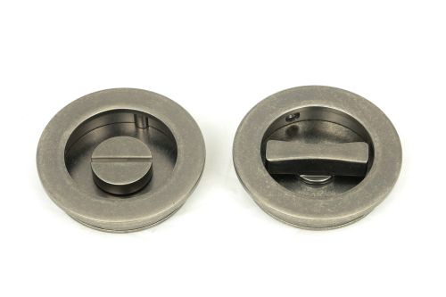 Click Here To Enlarge This Photo Of 50184 From the Anvil Pewter 60mm Plain Round Pull - Privacy Set