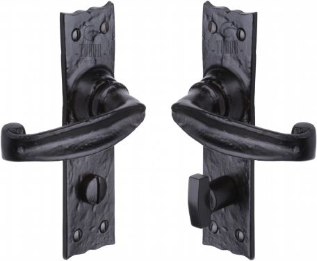 Click Here To Enlarge This Photo Of TC620 M&period;Marcus The Tudor Collection Door Handle For Bathroom Wellington Design Black Iron