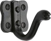 TC695 M&period;Marcus The Tudor Collection Single Coat Hook Black Iron