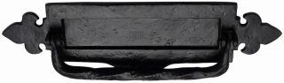 TC772 M&period;Marcus The Tudor Collection Fleur De Lys Postal Knocker Black Iron