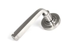 49848 From the Anvil Satin Marine SS &lpar;316&rpar; Avon Round Lever on Rose Set &lpar;Plain&rpar;