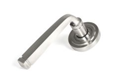 49849 From the Anvil Satin Marine SS &lpar;316&rpar; Avon Round Lever on Rose Set &lpar;Art Deco&rpar;