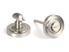 49857 From the Anvil Satin Marine SS &lpar;316&rpar; Round Thumbturn Set &lpar;Art Deco&rpar;