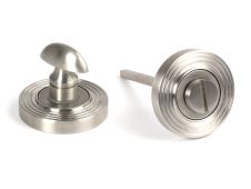 49858 From the Anvil Satin Marine SS &lpar;316&rpar; Round Thumbturn Set &lpar;Beehive&rpar;