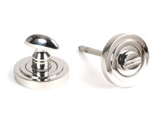 49861 From the Anvil Polished Marine SS &lpar;316&rpar; Round Thumbturn Set &lpar;Art Deco&rpar;