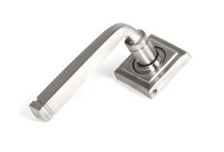 50076 From the Anvil Satin Marine SS &lpar;316&rpar; Avon Round Lever on Rose Set &lpar;Square&rpar; - Unsprung