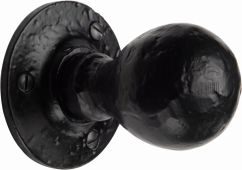 TC970 M&period;Marcus The Tudor Collection Mortice Knob on Rose Ball Design Black Iron
