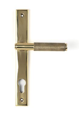 Click Here To Enlarge This Photo Of 50604 From the Anvil Polished Brass Brompton Slimline Lever Espag&period; Lock Set - 92mm centres - 212mm screw centres
