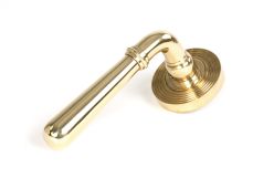 50623 From the Anvil Polished Brass Newbury Lever on Rose Set &lpar;Beehive&rpar; - Unsprung