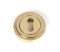 50747 From the Anvil Polished Brass Round Escutcheon &lpar;Art Deco&rpar;
